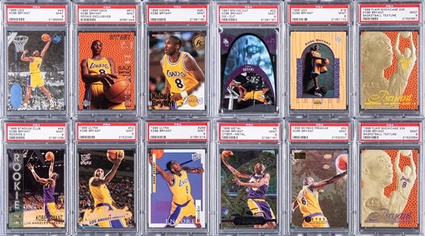 1996-98 Topps, UD and Assorted Brands Kobe Bryant PSA MINT 9 Collection (24) – Featuring Twenty Rookie Cards!